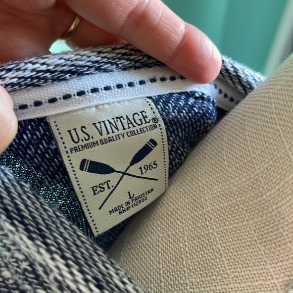 THERMAL Shirt by US Vintage Long Sleeve Gray Top Size Large - Picture 2 of 4